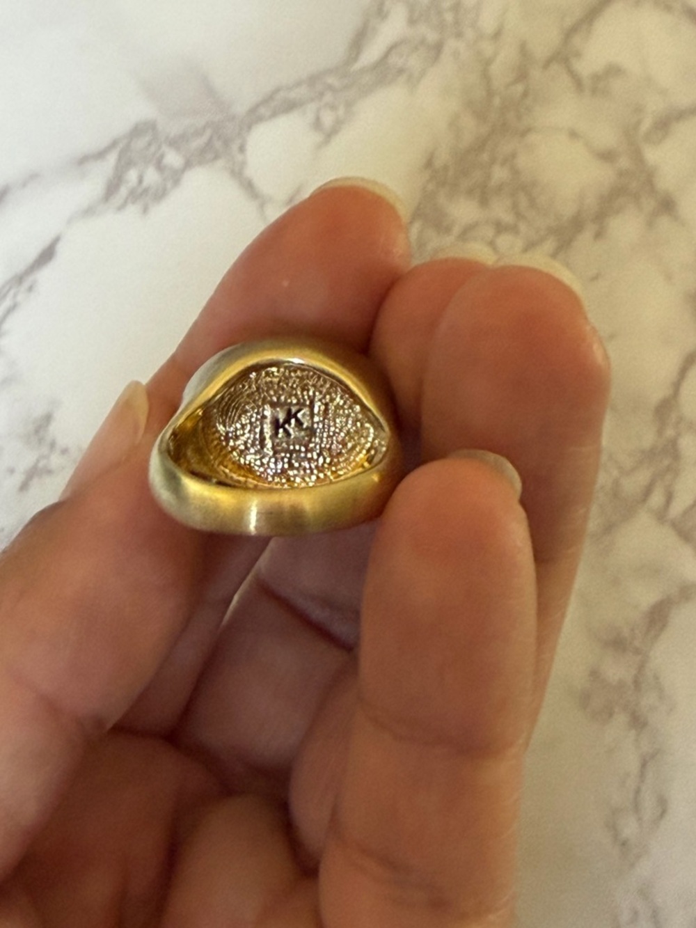 Karen Kane Seafoam Oval Stone Ring in Golden Tone - Picture 3 of 7